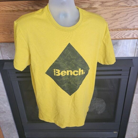 Bench Mens Denzo Diamond Yellow Short Sleeve Tee NWT - Picture 1 of 5